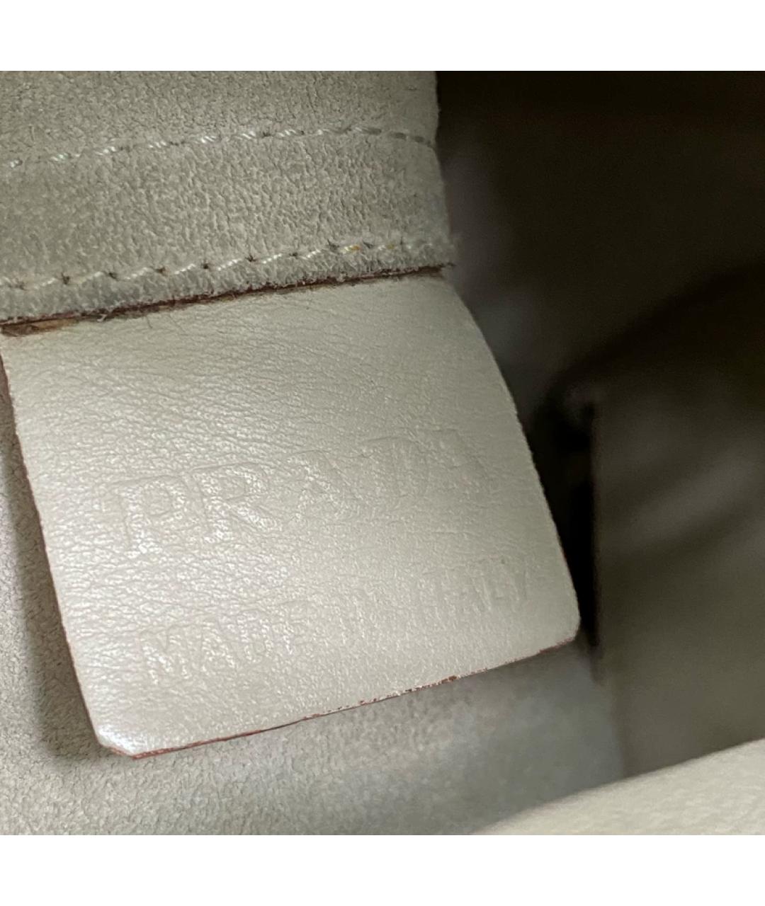 PRADA Бежевая тканевая сумка с короткими ручками, фото 3