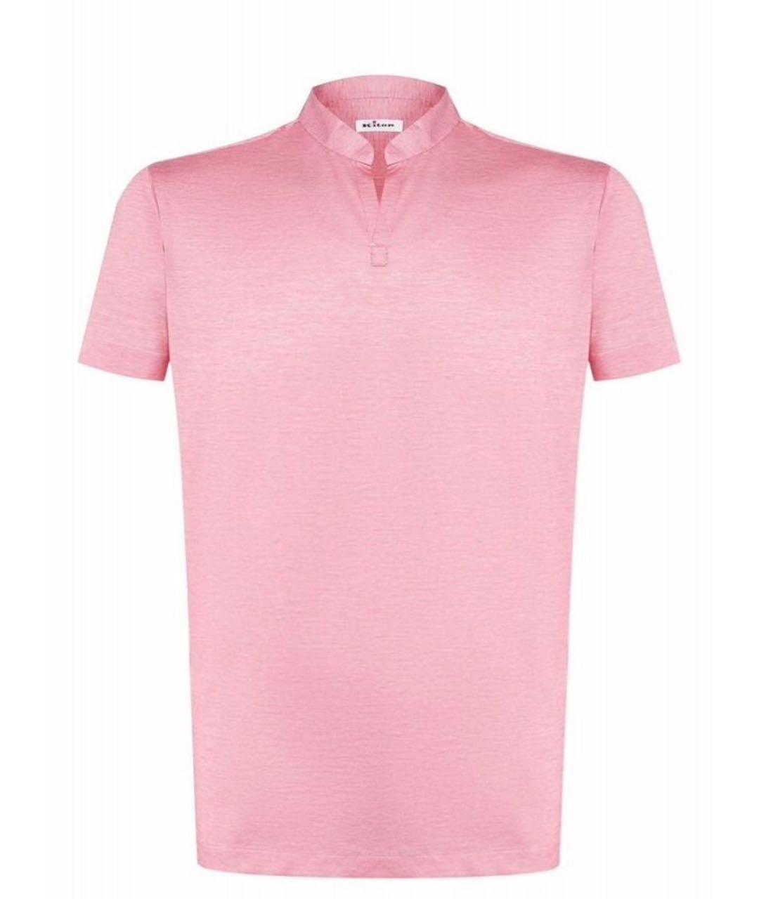 KITON Розовое хлопковое поло с коротким рукавом, фото 5