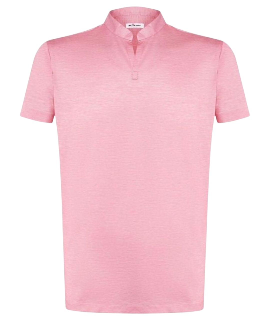 KITON Розовое хлопковое поло с коротким рукавом, фото 1