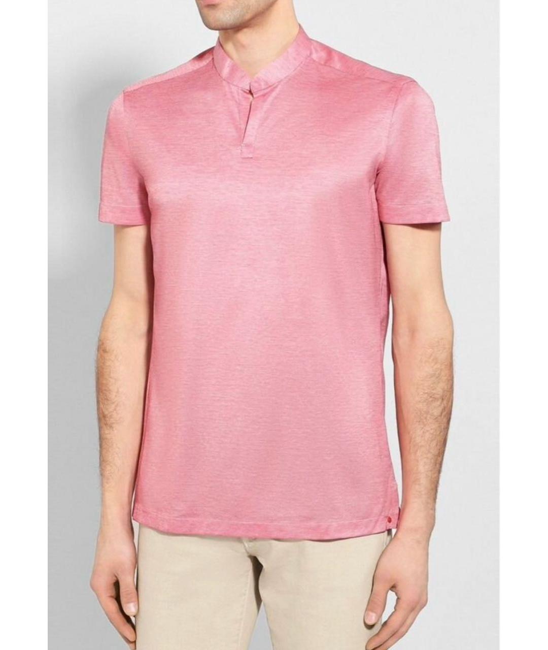 KITON Розовое хлопковое поло с коротким рукавом, фото 2