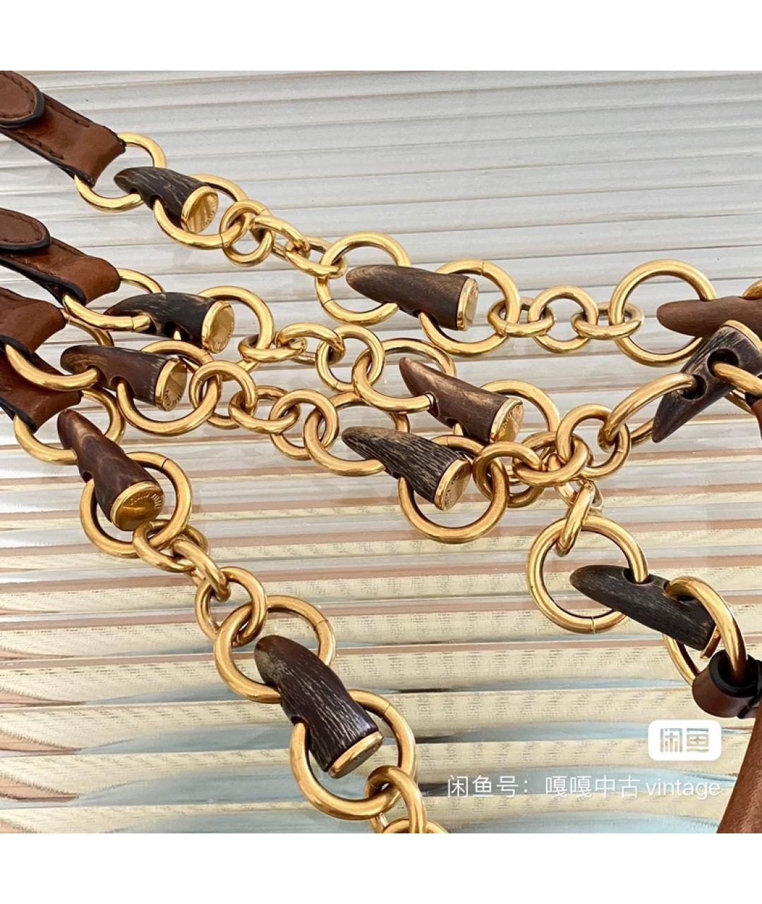 MIU MIU Коричневая кожаная сумка с короткими ручками, фото 3