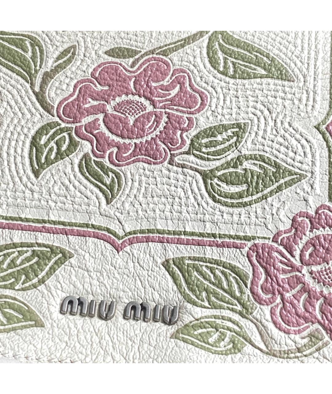 MIU MIU Белая кожаная сумка с короткими ручками, фото 2