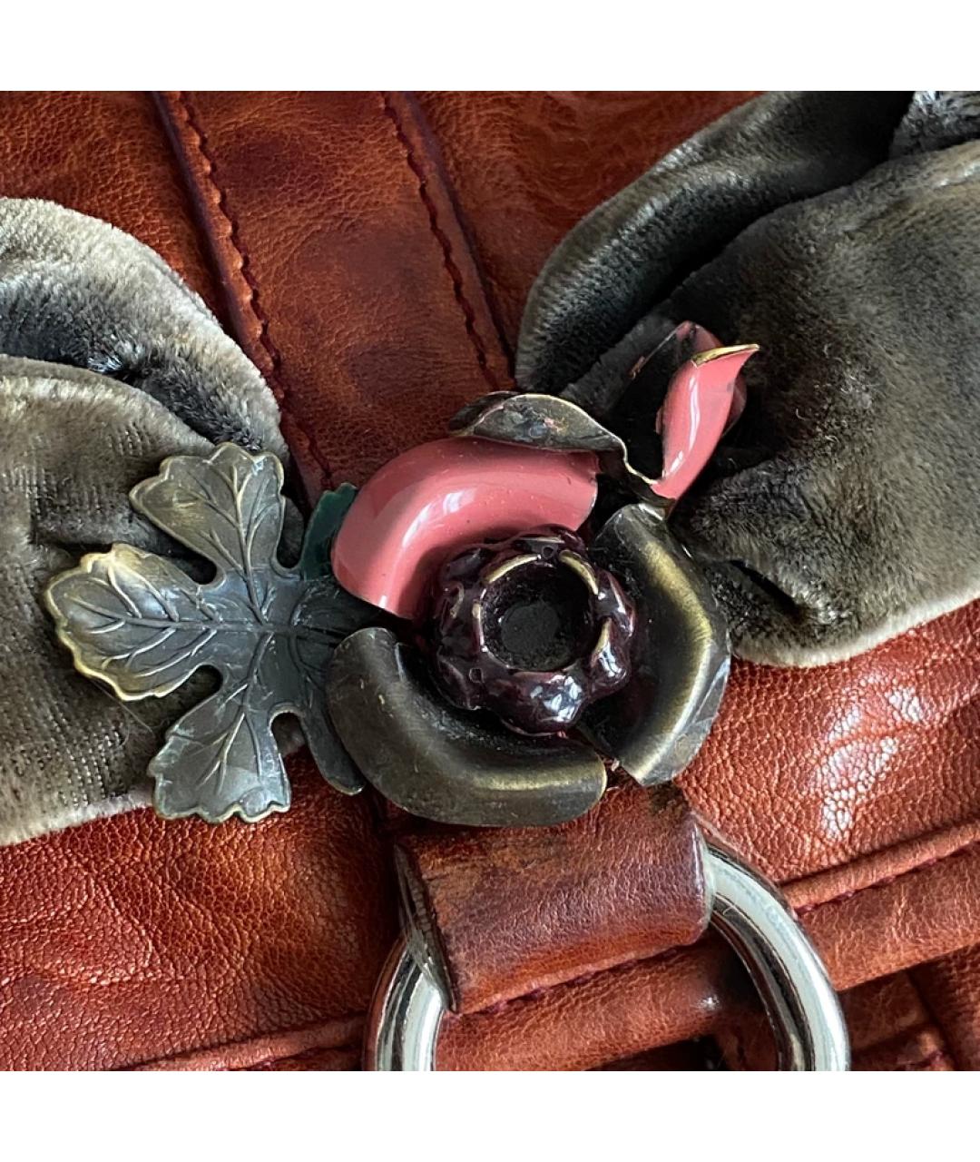 MIU MIU Коричневая кожаная сумка с короткими ручками, фото 2