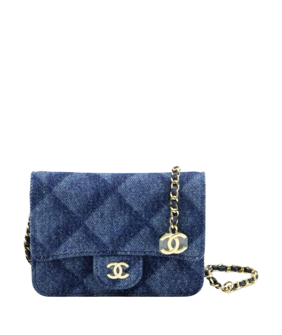 CHANEL Синяя тканевая поясная сумка, фото 1