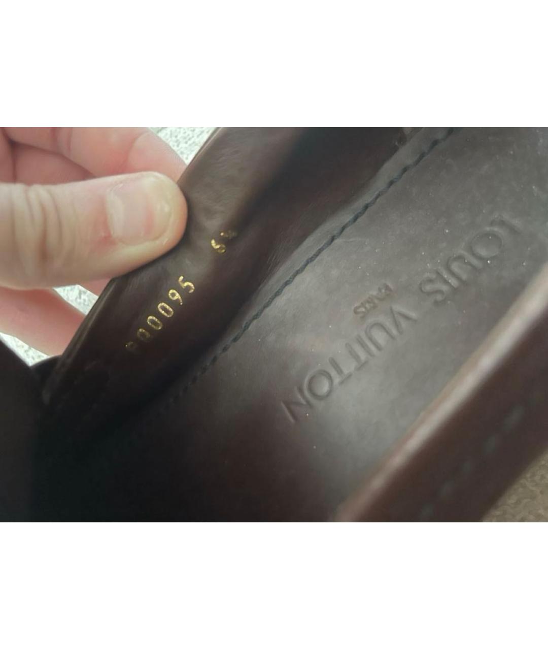 LOUIS VUITTON Коричневые кожаные лоферы, фото 5