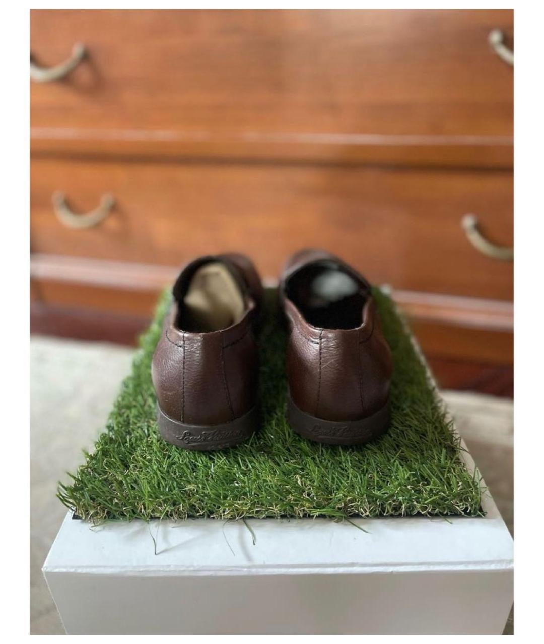 LOUIS VUITTON Коричневые кожаные лоферы, фото 4