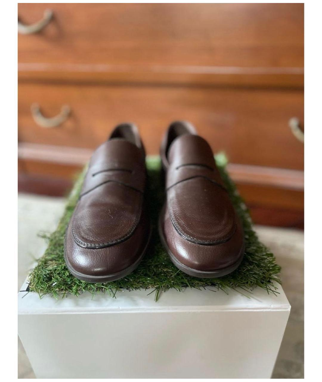 LOUIS VUITTON Коричневые кожаные лоферы, фото 2
