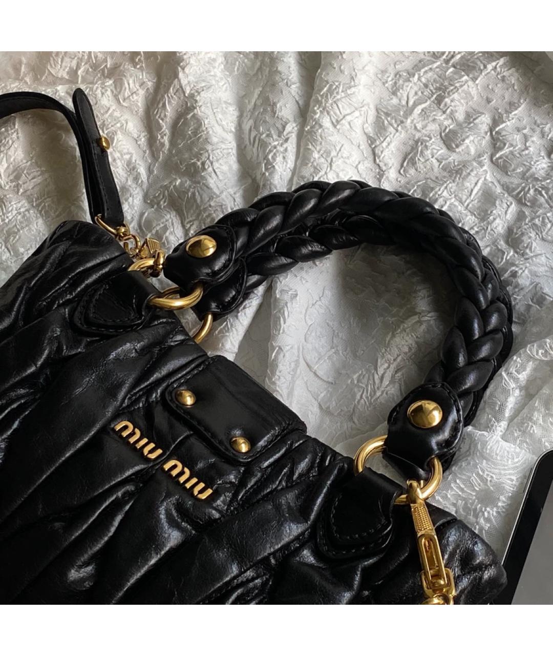 MIU MIU Черная сумка с короткими ручками, фото 2