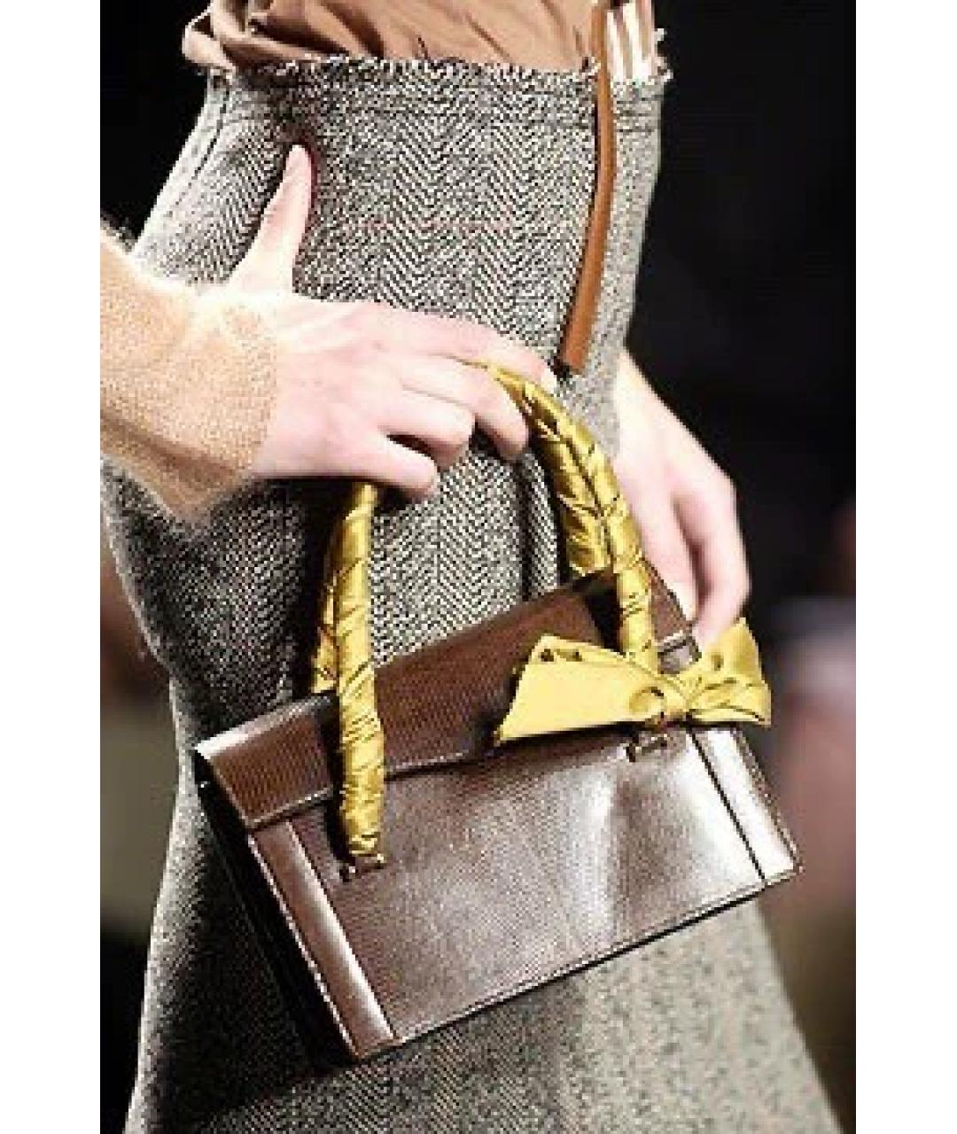 MIU MIU Коричневая бархатная сумка с короткими ручками, фото 7