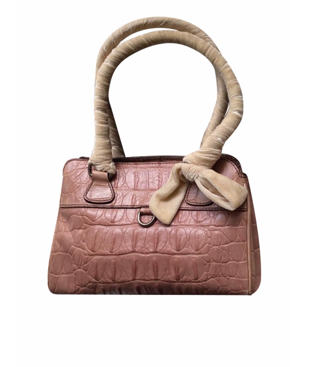 MIU MIU Коричневая бархатная сумка с короткими ручками, фото 1