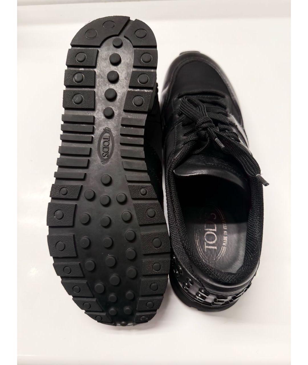 TOD'S Черные неопреновые низкие кроссовки / кеды, фото 3