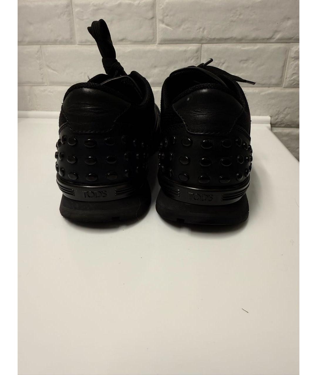 TOD'S Черные неопреновые низкие кроссовки / кеды, фото 4