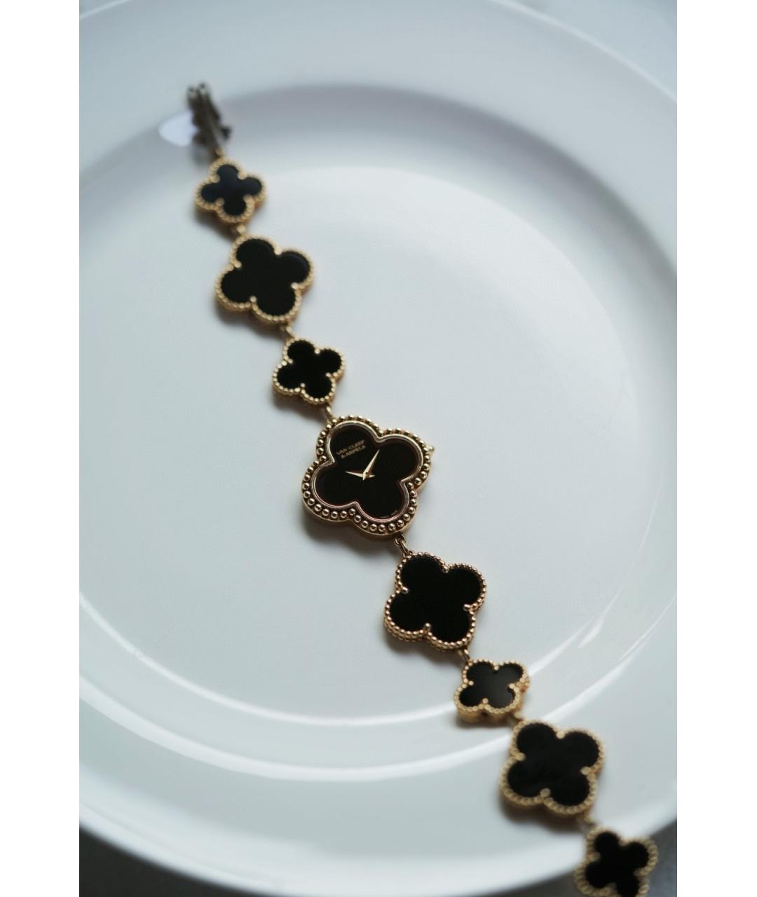VAN CLEEF & ARPELS Черные часы из розового золота, фото 9