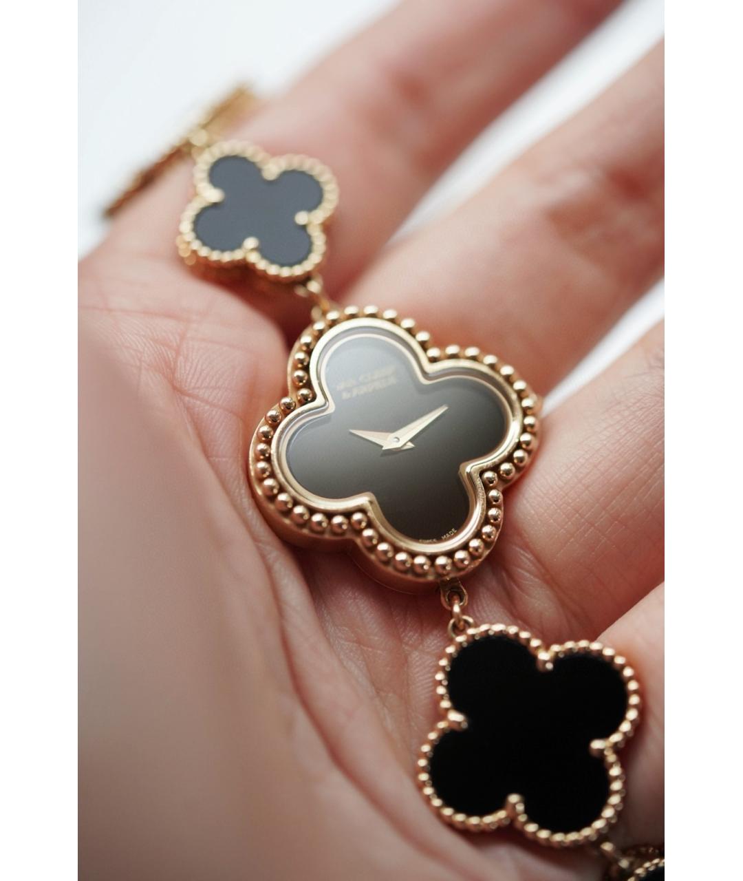 VAN CLEEF & ARPELS Черные часы из розового золота, фото 7