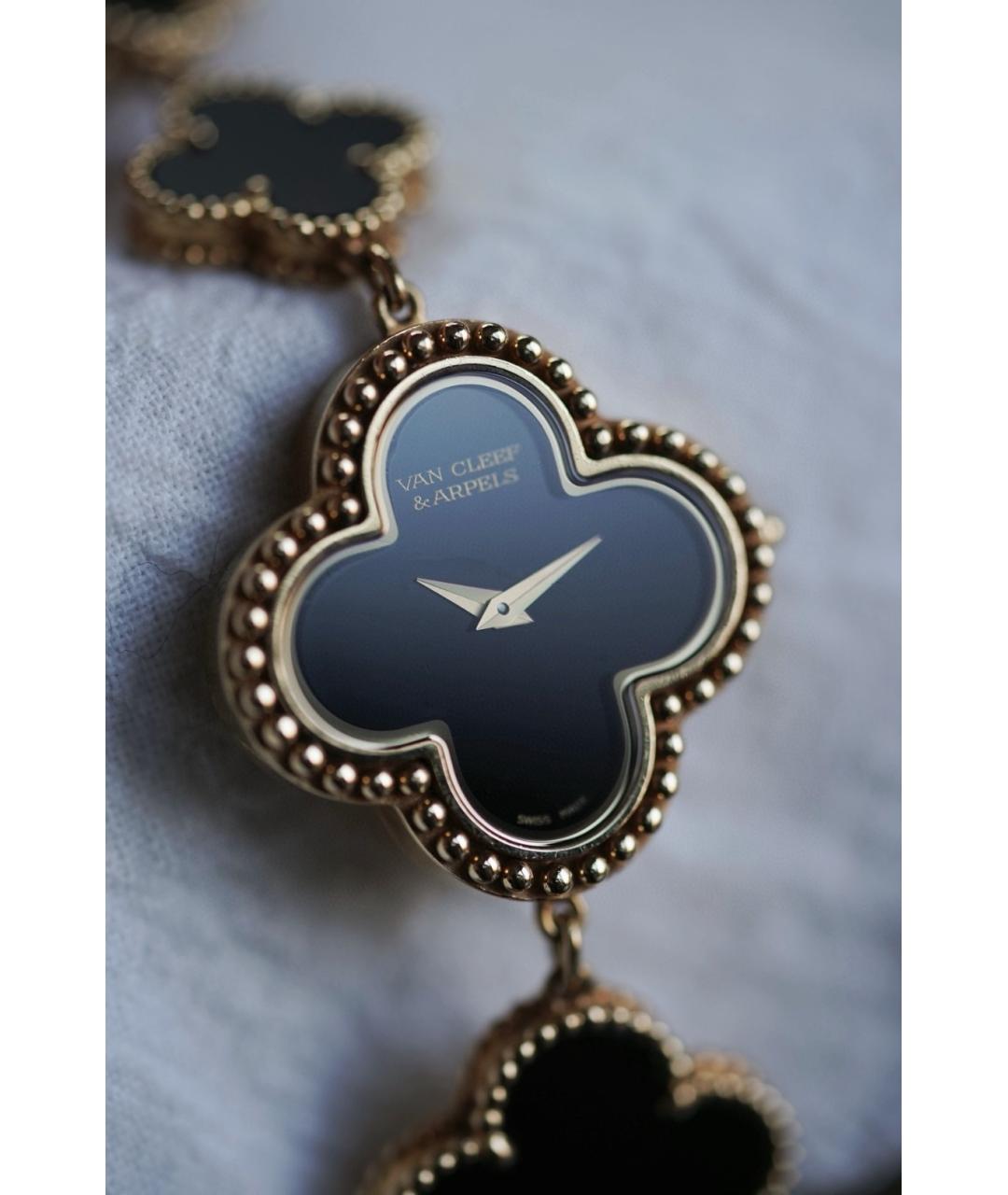 VAN CLEEF & ARPELS Черные часы из розового золота, фото 2