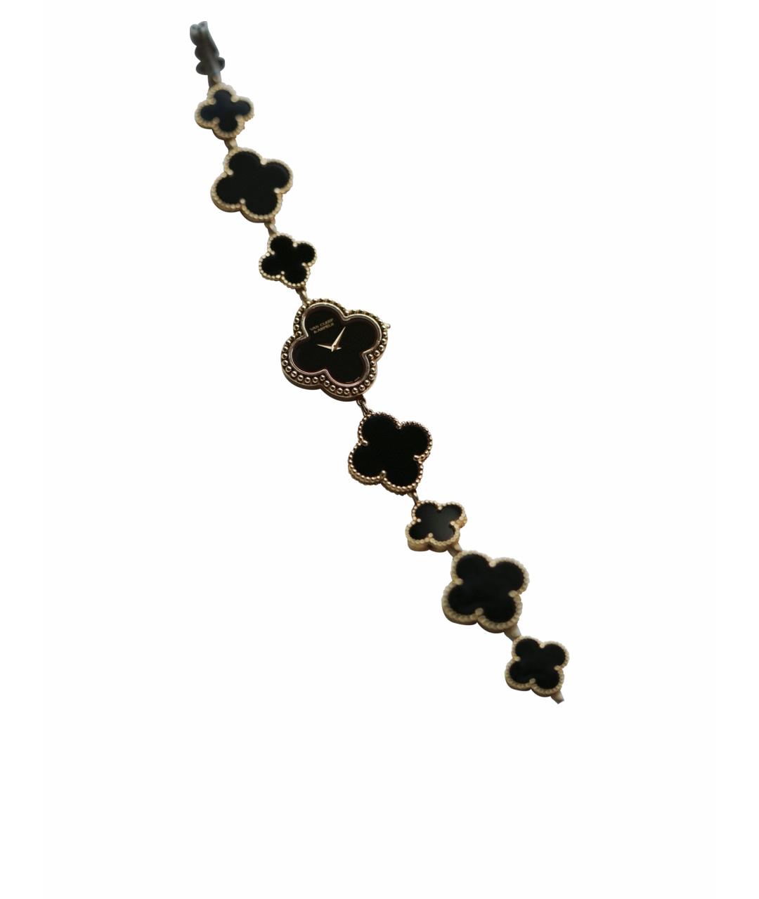 VAN CLEEF & ARPELS Черные часы из розового золота, фото 1