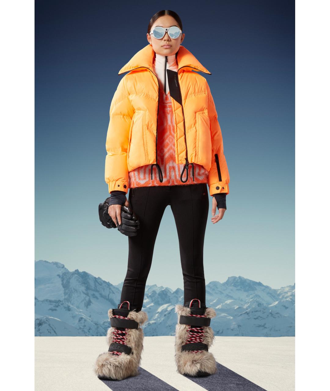 MONCLER GRENOBLE Оранжевый пуховик, фото 5