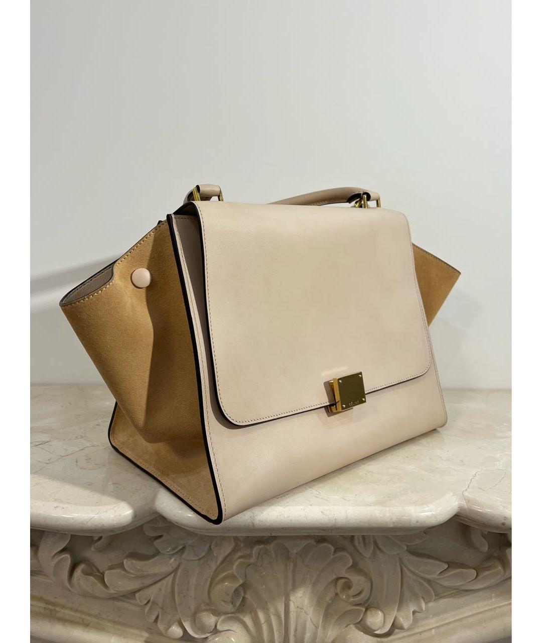 CELINE Розовая кожаная сумка с короткими ручками, фото 2