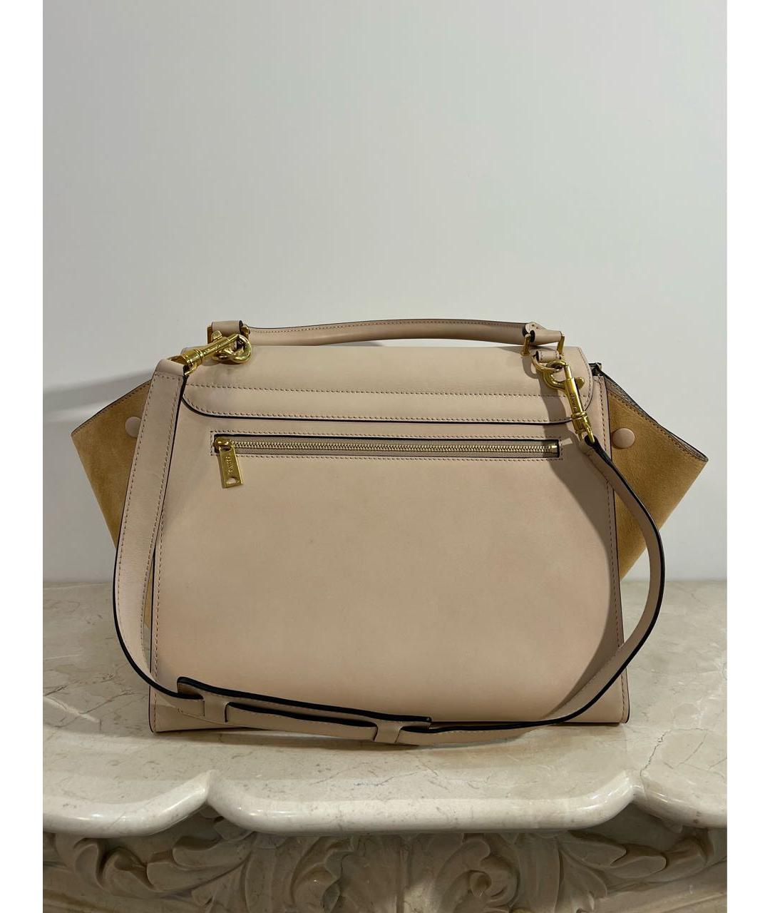 CELINE Розовая кожаная сумка с короткими ручками, фото 3