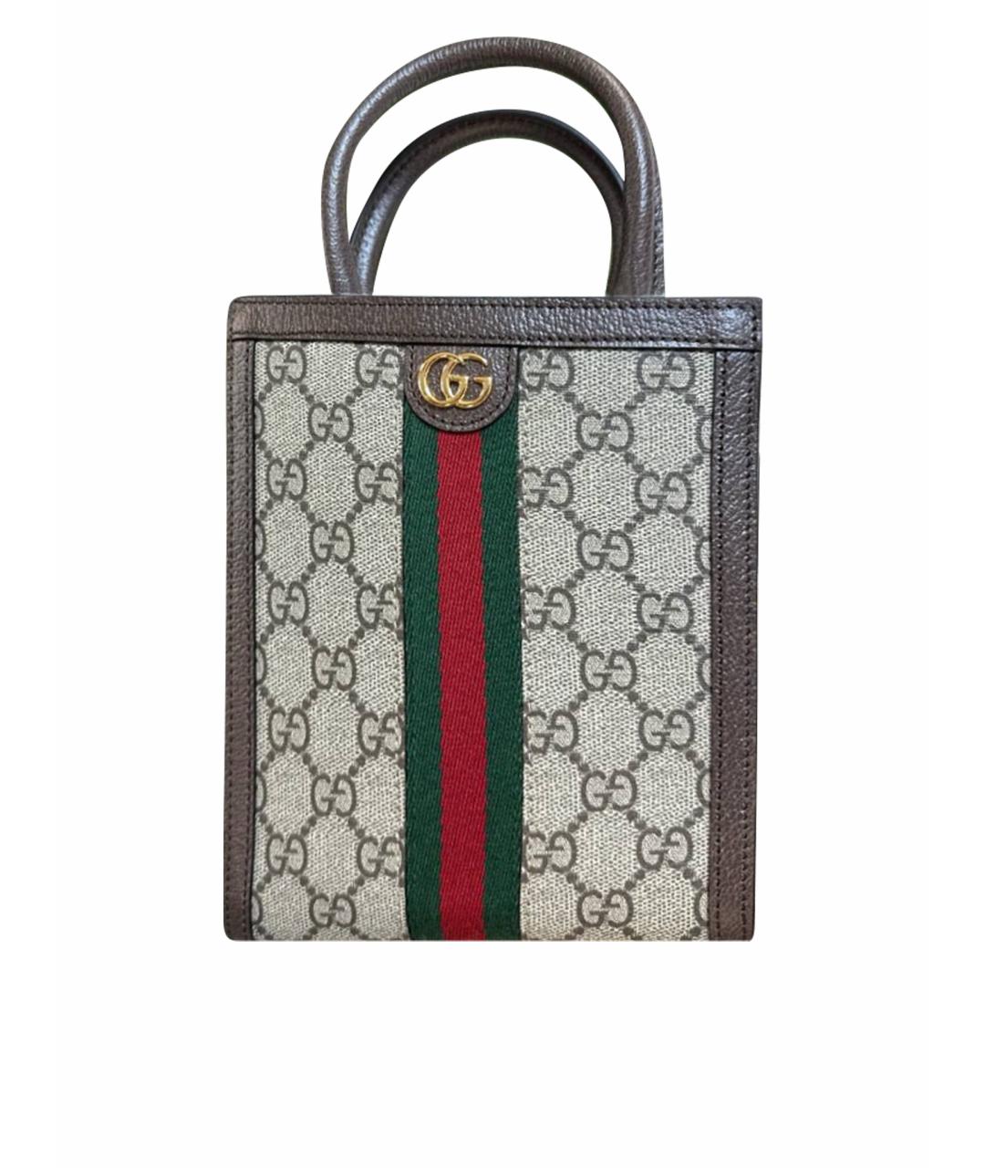 GUCCI Коричневая хлопковая сумка через плечо, фото 1