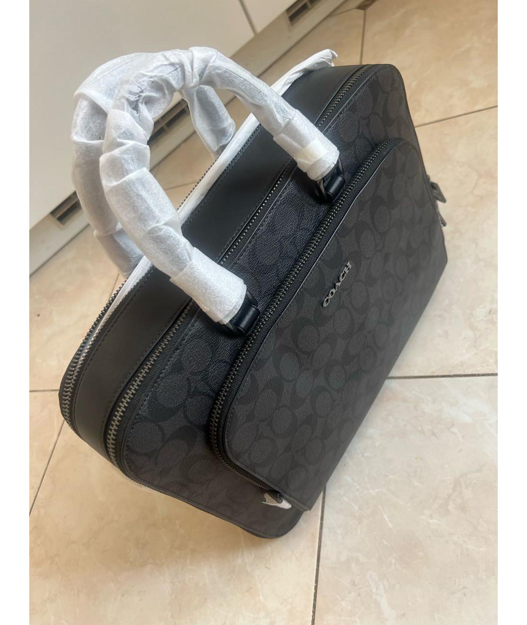 COACH Коричневый кожаный портфель, фото 3