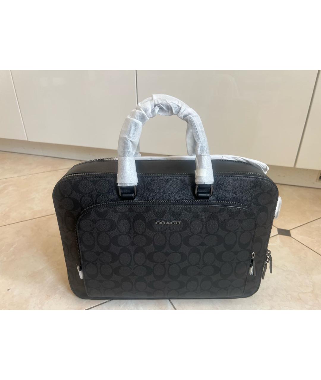 COACH Коричневый кожаный портфель, фото 5