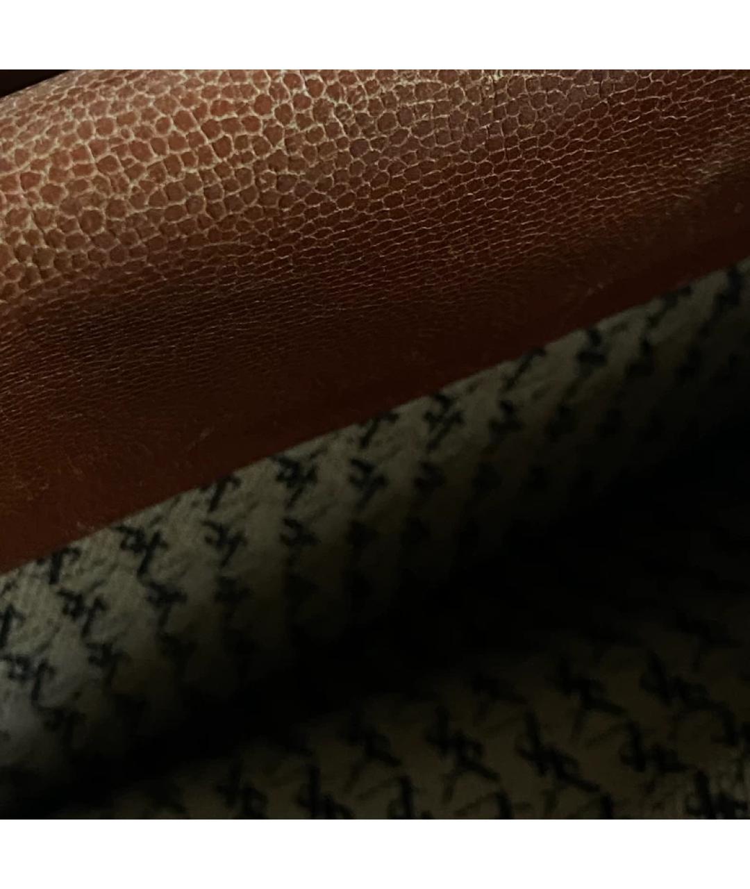 SAINT LAURENT Коричневая льняная сумка с короткими ручками, фото 3