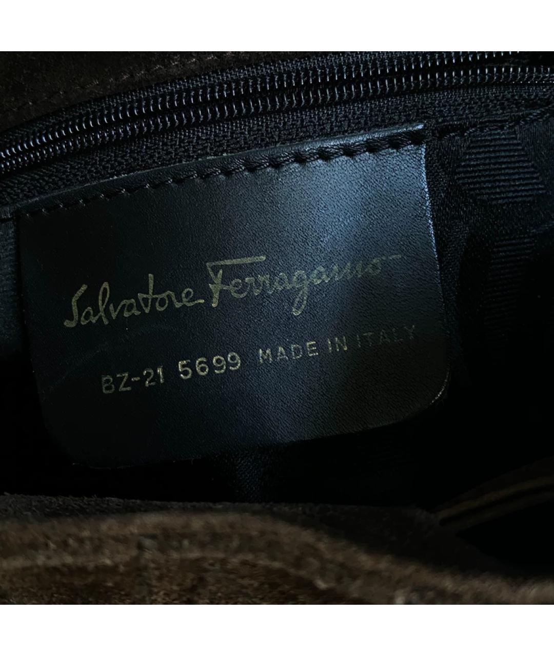 FERRAGAMO Коричневая сумка с короткими ручками, фото 4