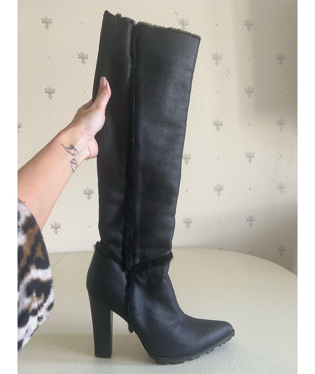 CASADEI Черные кожаные сапоги, фото 7