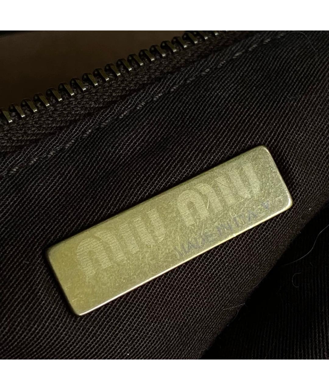 MIU MIU Бежевая замшевая сумка с короткими ручками, фото 5