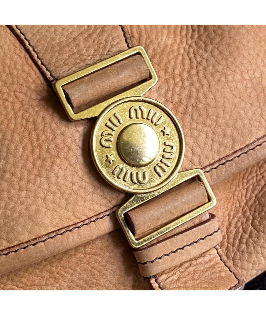 MIU MIU Бежевая замшевая сумка с короткими ручками, фото 7