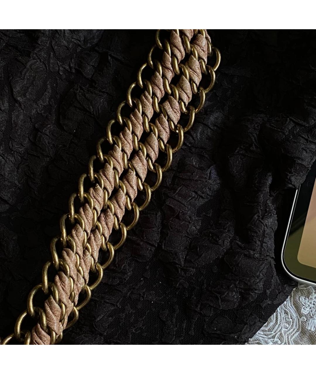 PRADA Коричневая льняная сумка с короткими ручками, фото 3