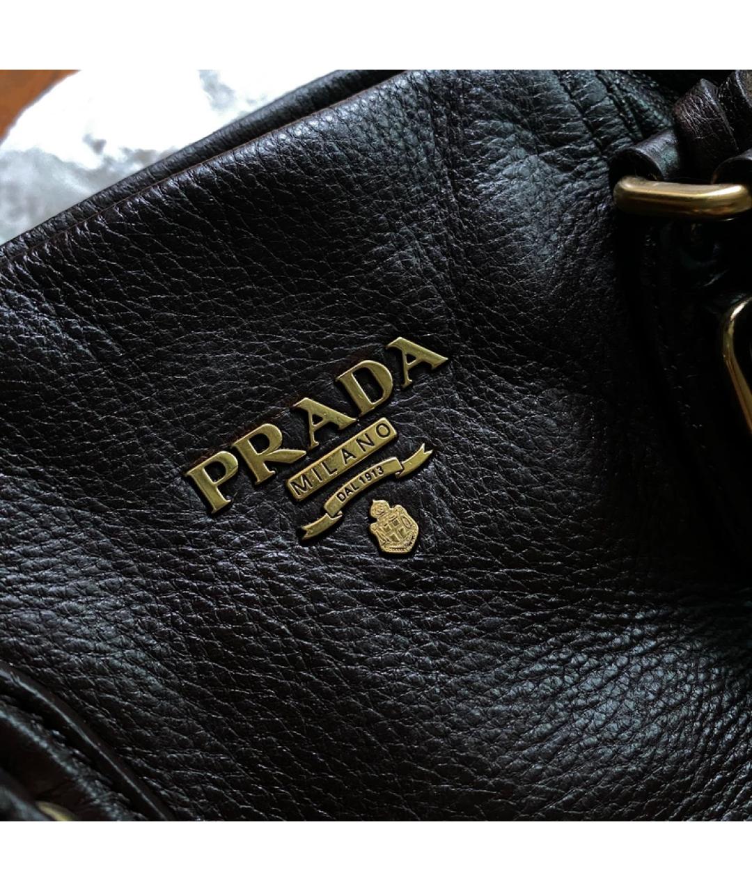 PRADA Черная льняная сумка с короткими ручками, фото 3