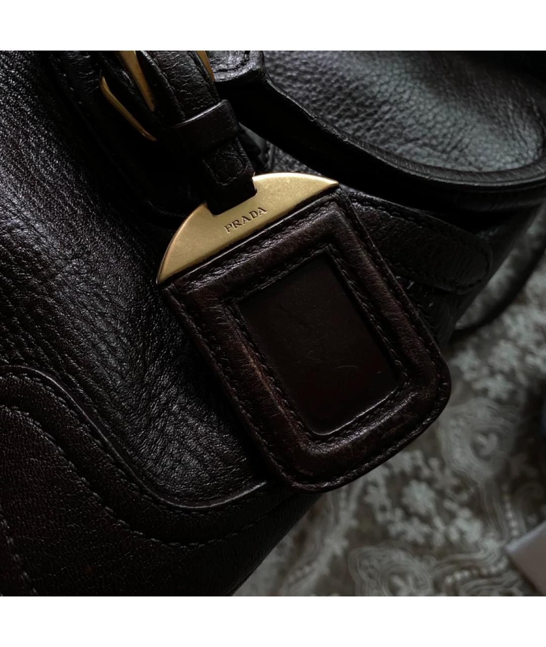 PRADA Черная льняная сумка с короткими ручками, фото 4