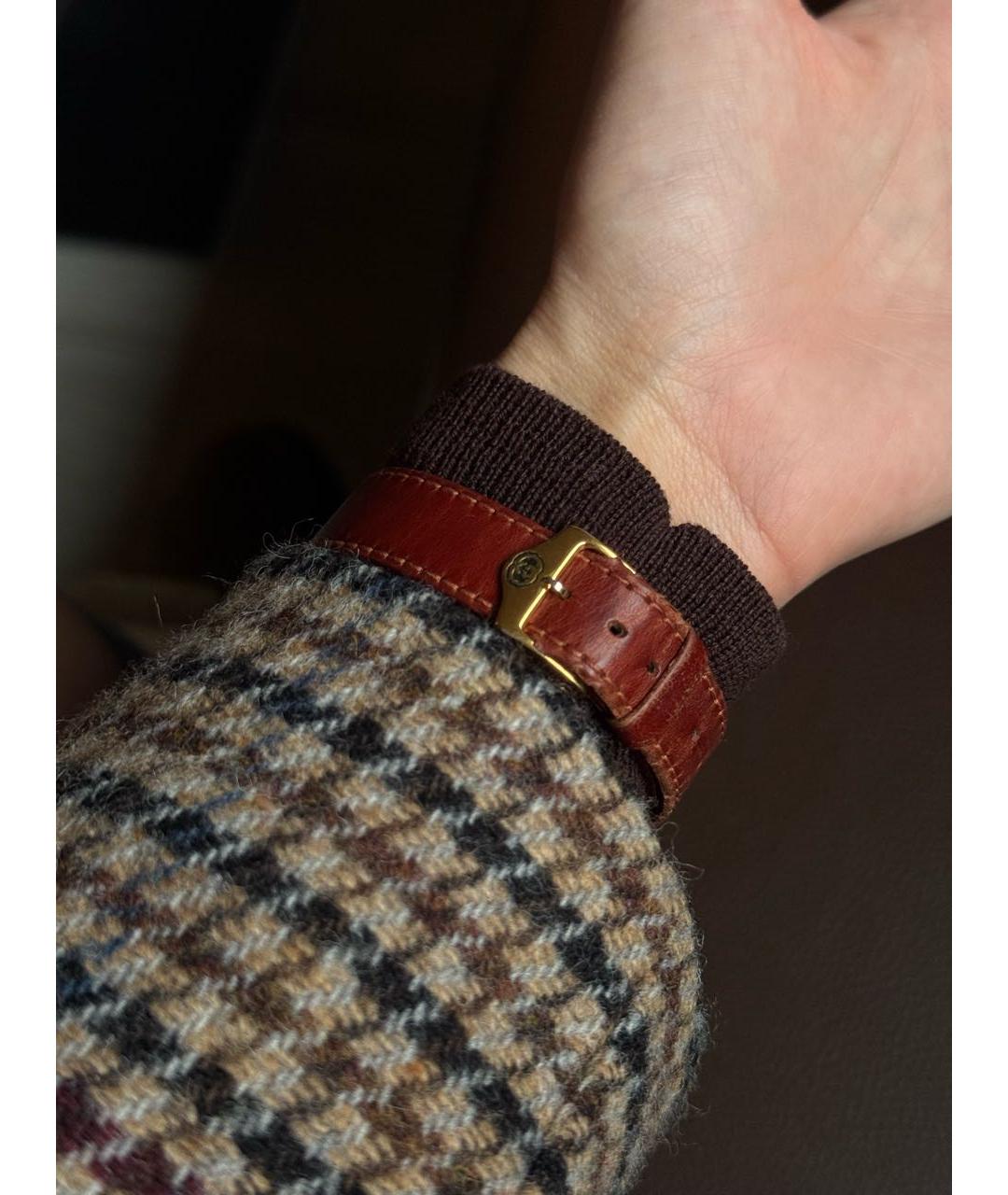 GUCCI Бордовые позолоченные часы, фото 7