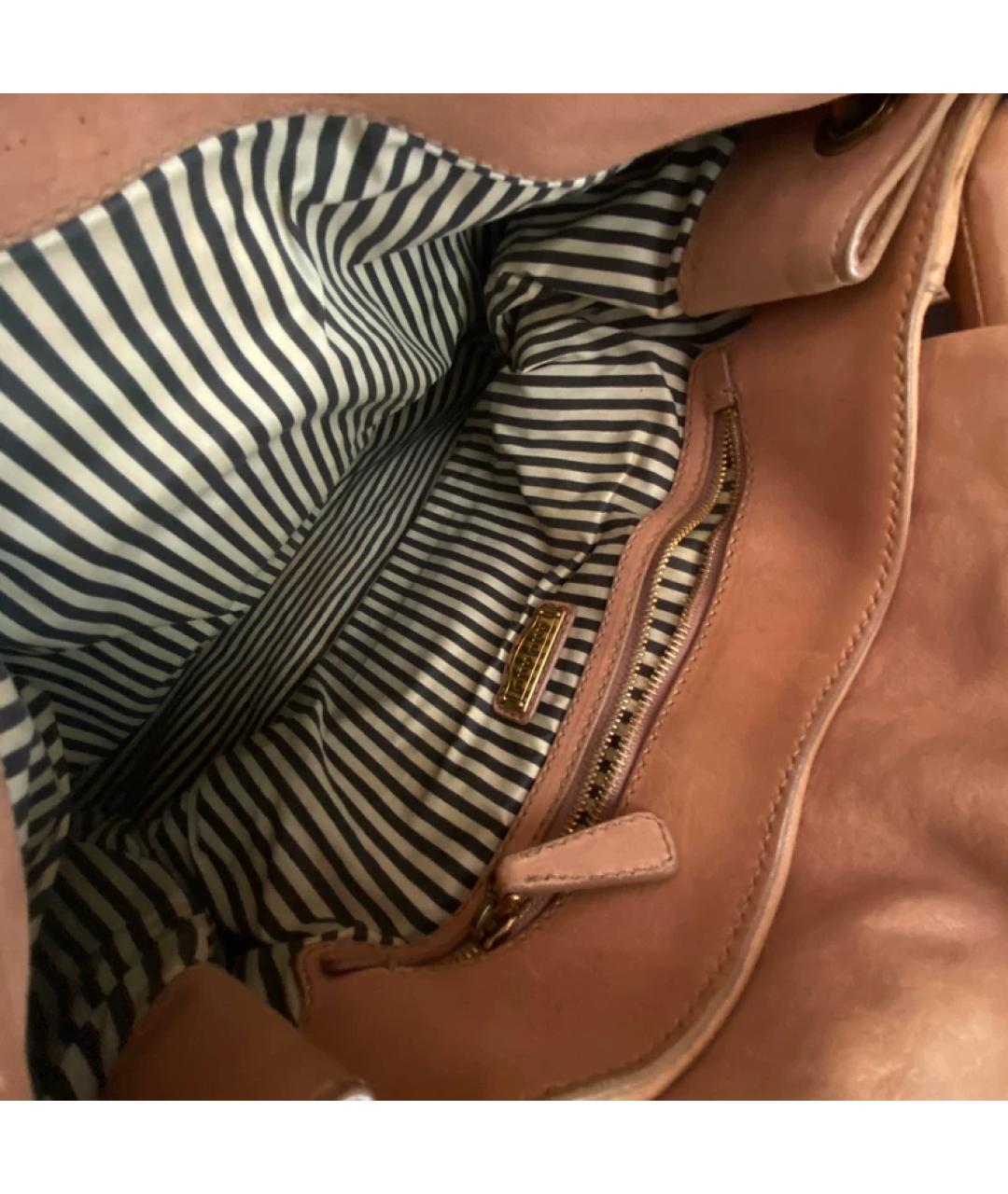 MIU MIU Бежевая кожаная сумка с короткими ручками, фото 4