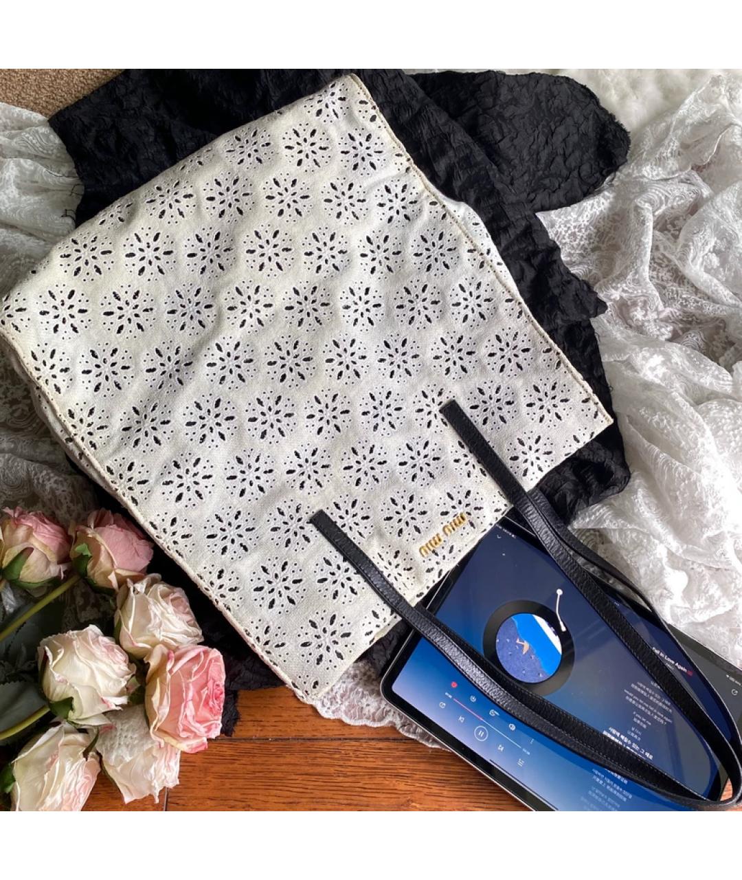 MIU MIU Белая кожаная сумка с короткими ручками, фото 7