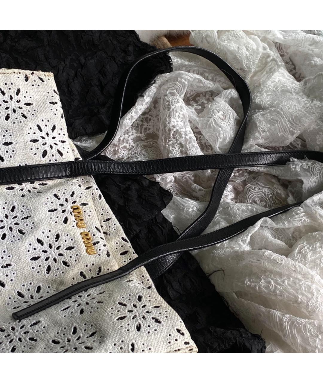 MIU MIU Белая кожаная сумка с короткими ручками, фото 2