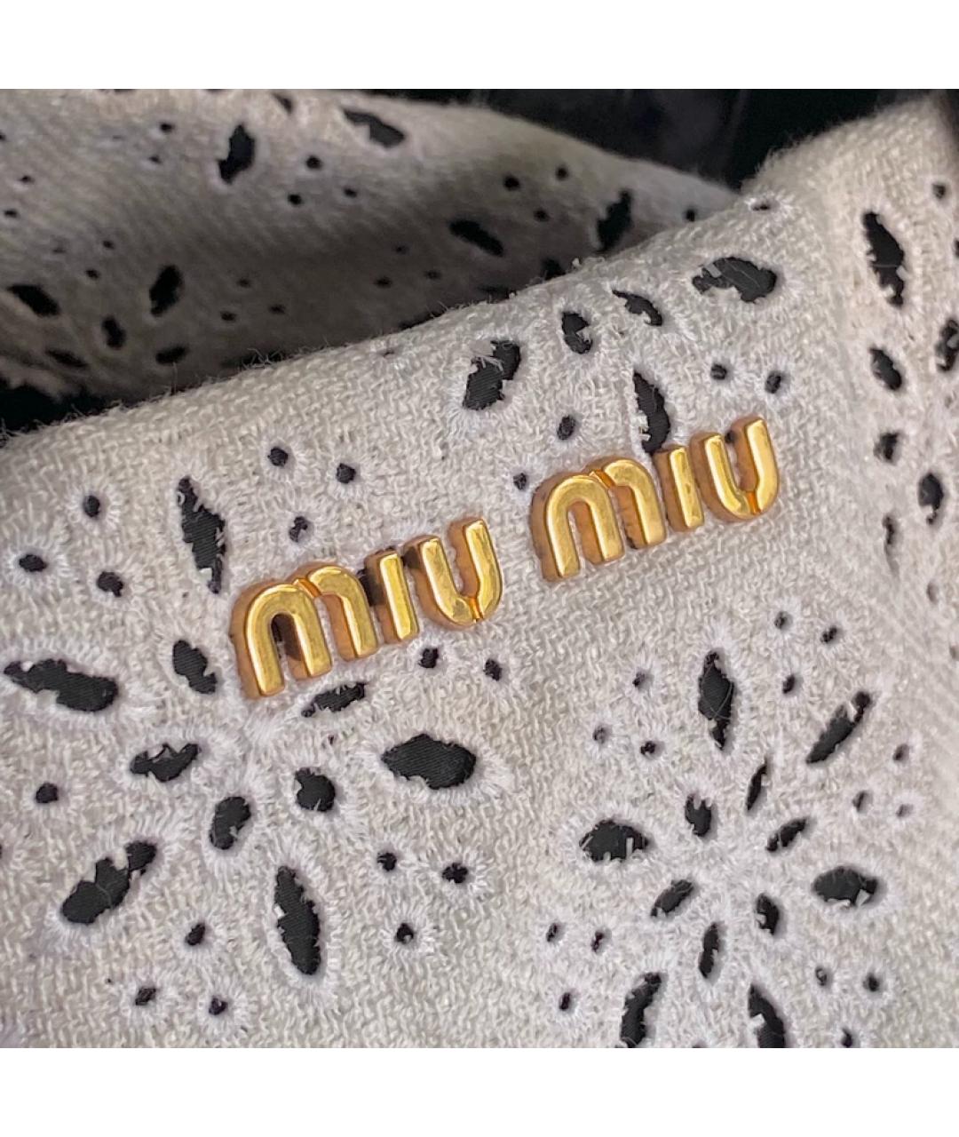 MIU MIU Белая кожаная сумка с короткими ручками, фото 6