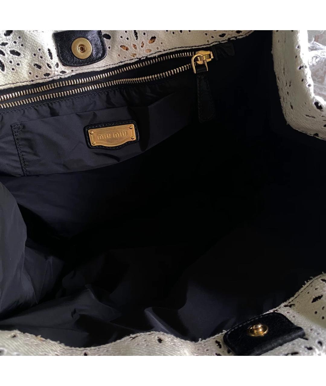 MIU MIU Белая кожаная сумка с короткими ручками, фото 3