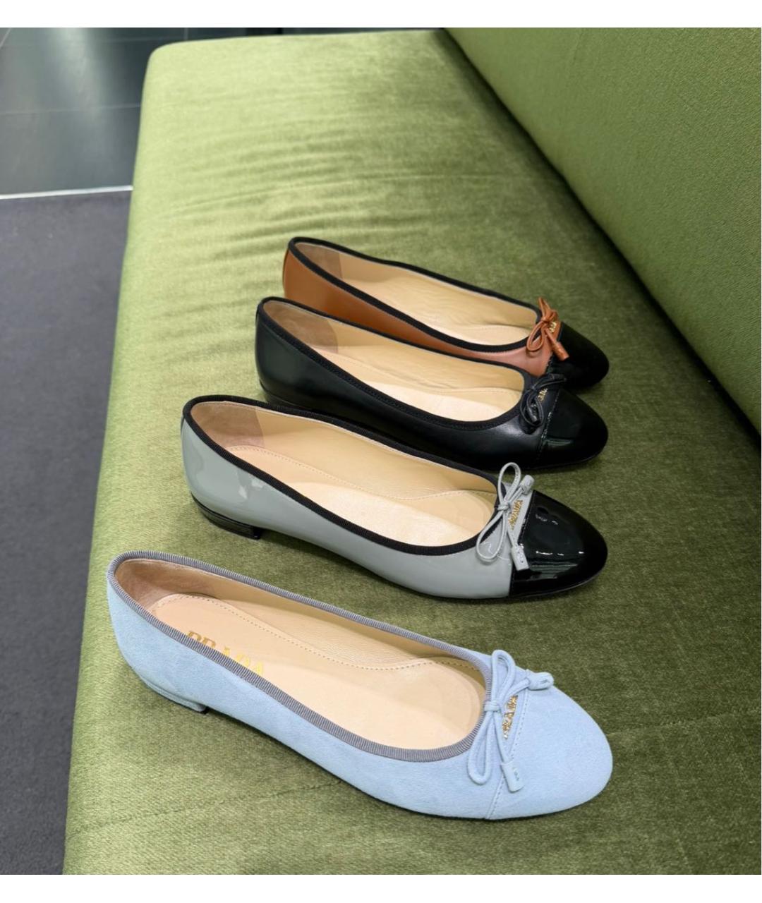PRADA Черные кожаные балетки, фото 3