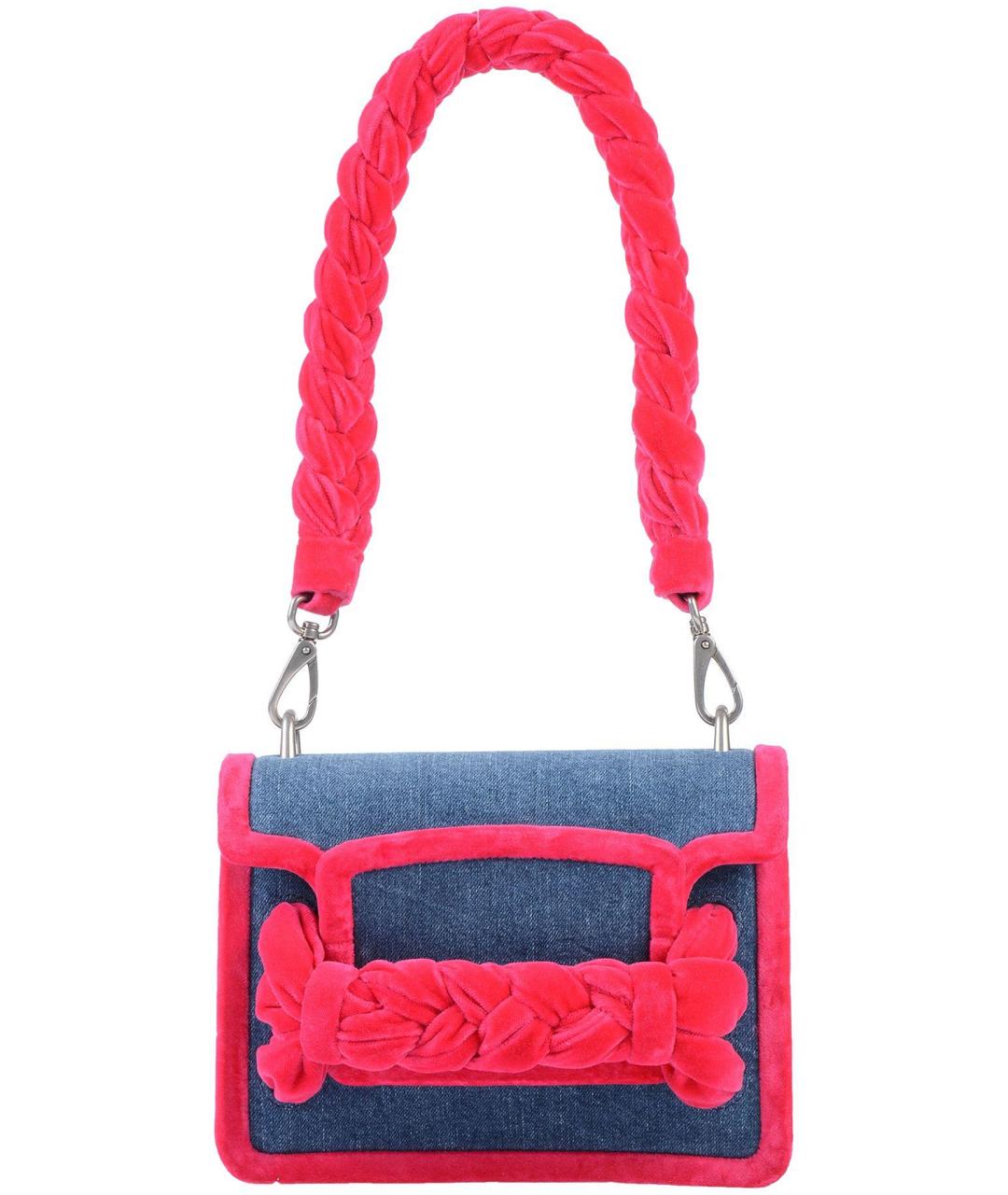 MIU MIU Синяя бархатная сумка с короткими ручками, фото 1