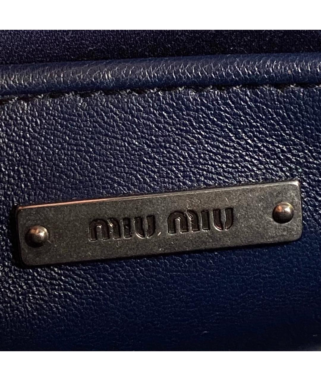 MIU MIU Синяя бархатная сумка с короткими ручками, фото 4