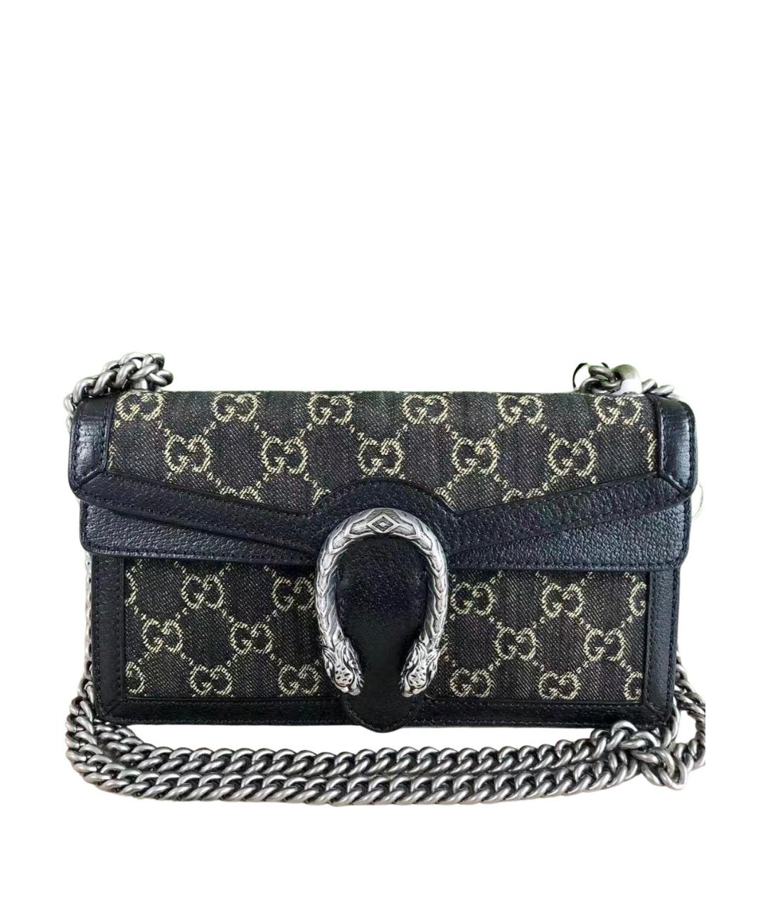 GUCCI Черная деним сумка через плечо, фото 1
