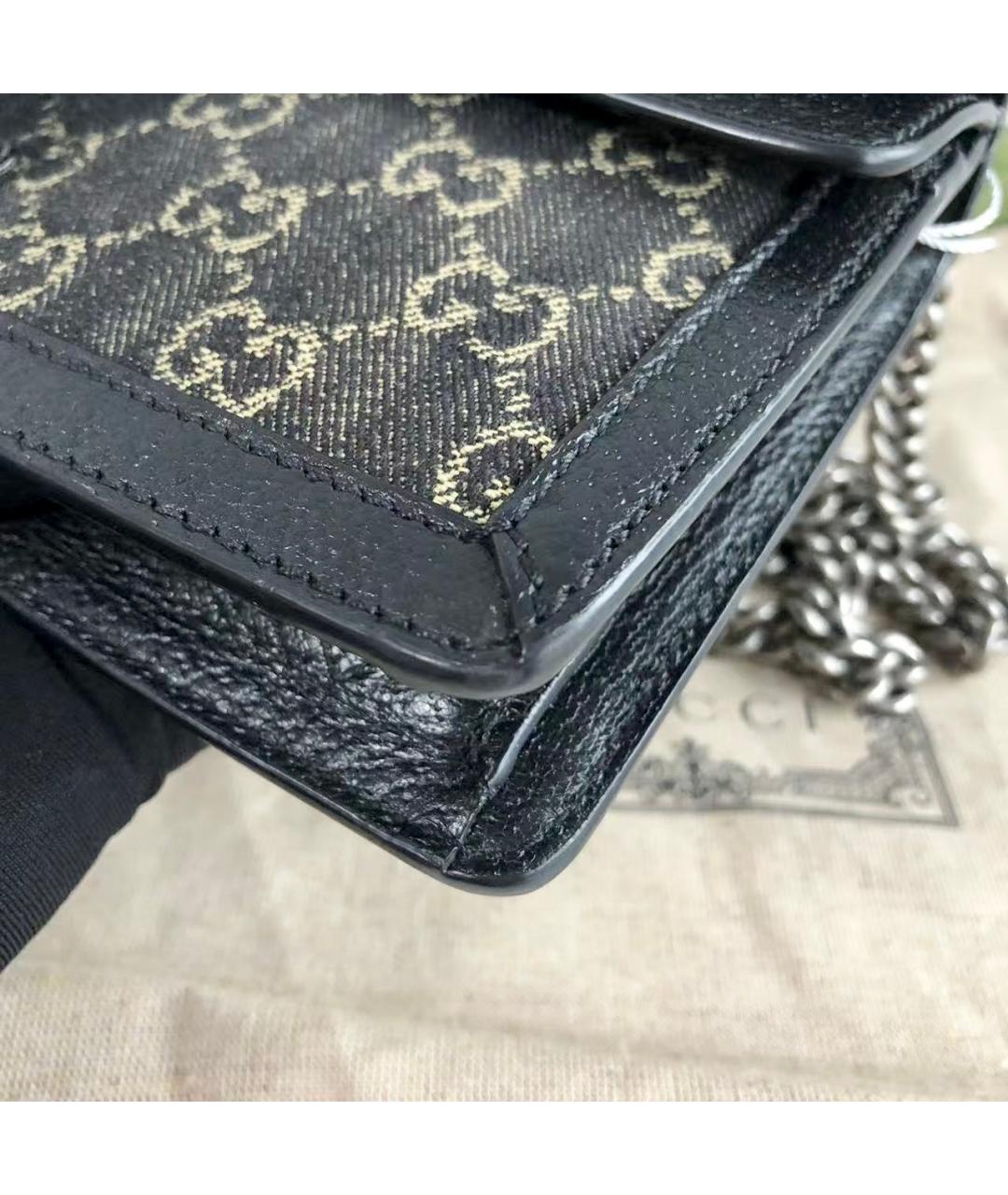 GUCCI Черная деним сумка через плечо, фото 6