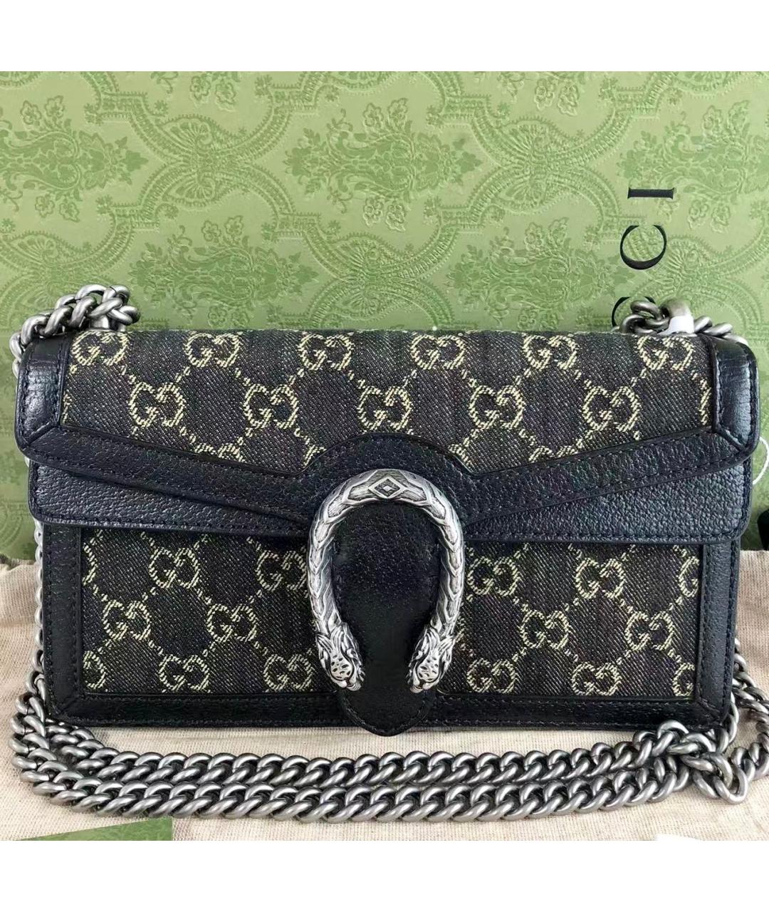 GUCCI Черная деним сумка через плечо, фото 9