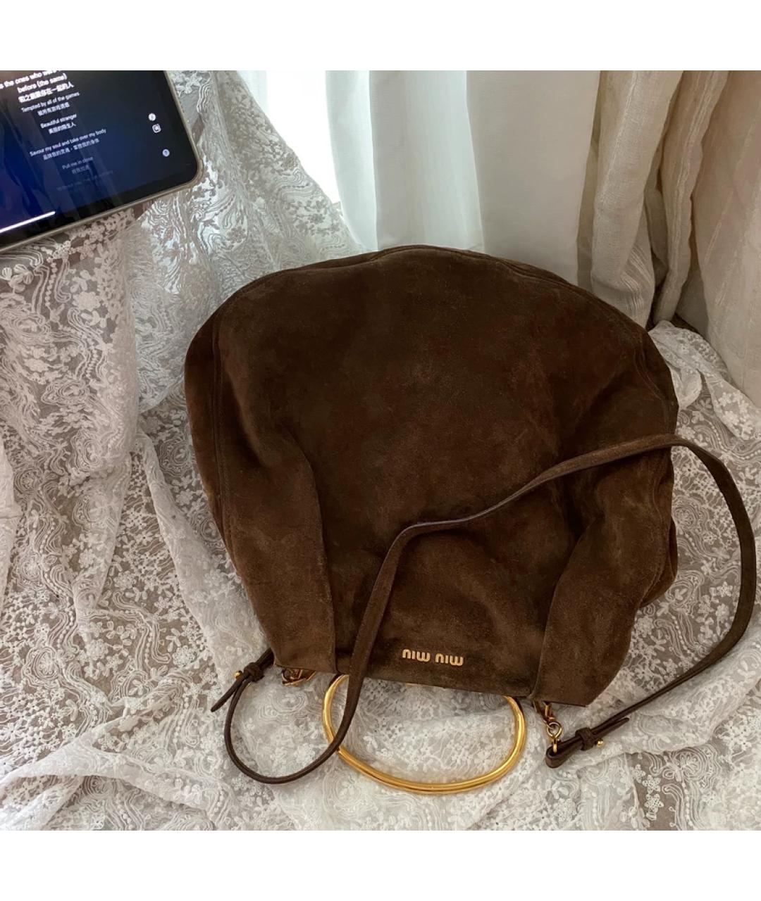 MIU MIU Коричневая сумка с короткими ручками, фото 9