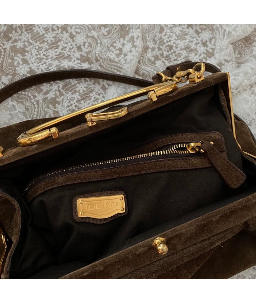 MIU MIU Коричневая сумка с короткими ручками, фото 5