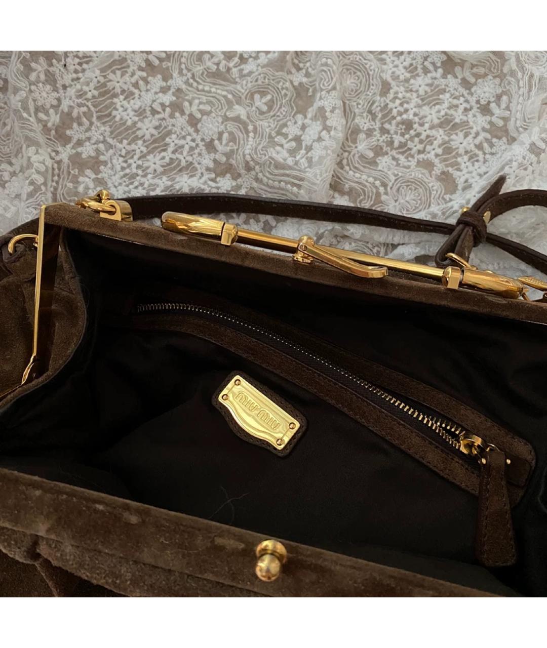 MIU MIU Коричневая сумка с короткими ручками, фото 4