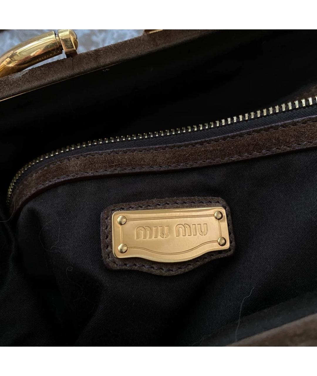 MIU MIU Коричневая сумка с короткими ручками, фото 6